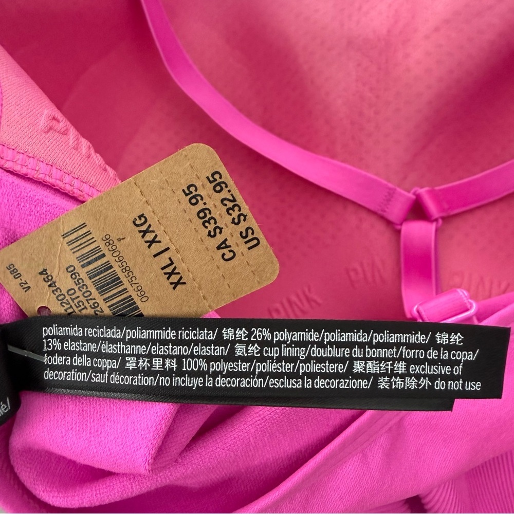 Women’s PINK Active Seamless Lightly Lined Sports Bra Adjustable Plus Size XXL - Picture 14 of 16